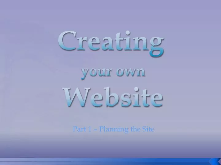 creating your own website