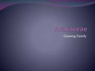 araliaceae