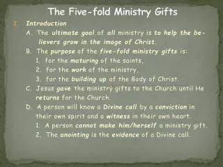 The Five-fold Ministry Gifts