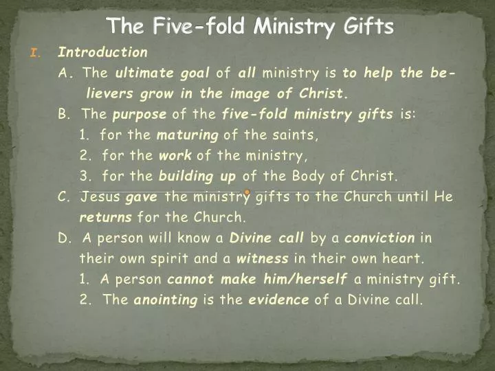 the five fold ministry gifts