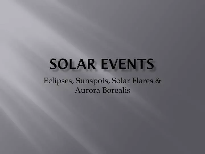 solar events