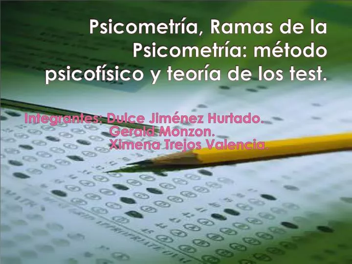 psicometr a ramas de la psicometr a m todo psicof sico y teor a de los test