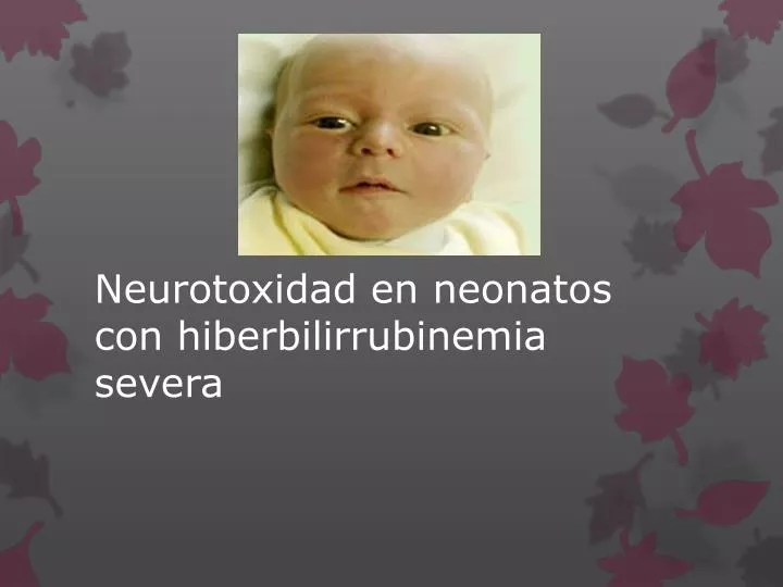 neurotoxidad en neonatos con hiberbilirrubinemia severa