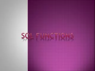 SQL FUNCTIONS