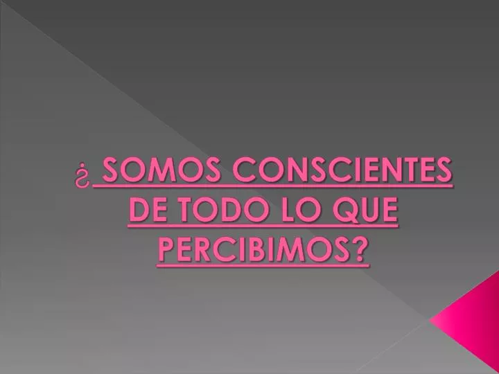 somos conscientes de todo lo que percibimos