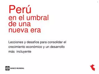 per en el umbral de una nueva era