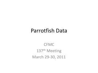 Parrotfish Data