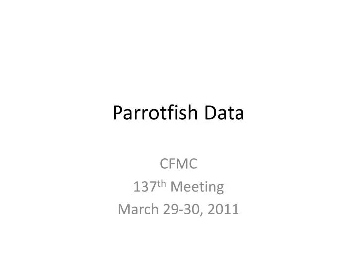 parrotfish data