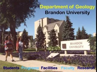 Department of Geology Brandon University