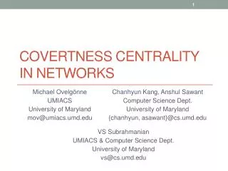 Covertness Centrality in Networks