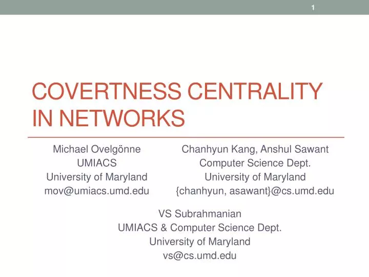 covertness centrality in networks