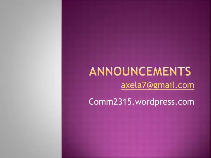 announcements