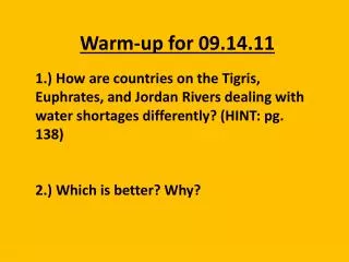 warm up for 09 14 11