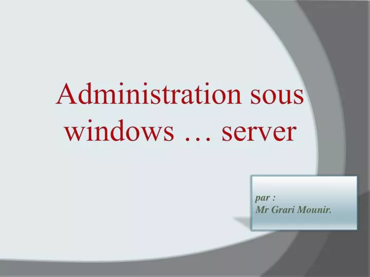 administration sous windows server