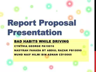 Report Proposal Presentation