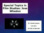 Exploring Joss Whedon's Dollhouse: Themes, Terminology, and Philosophy - slide 1