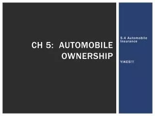 Ch 5: Automobile ownership