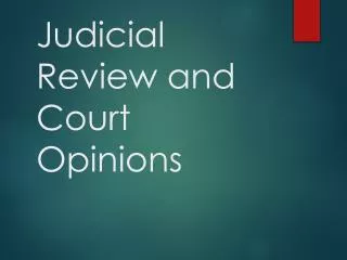 Judicial Review and Court Opinions