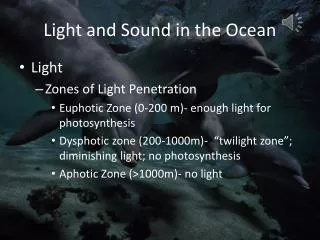 light and sound in the ocean