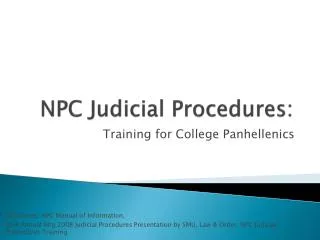 NPC Judicial Procedures: