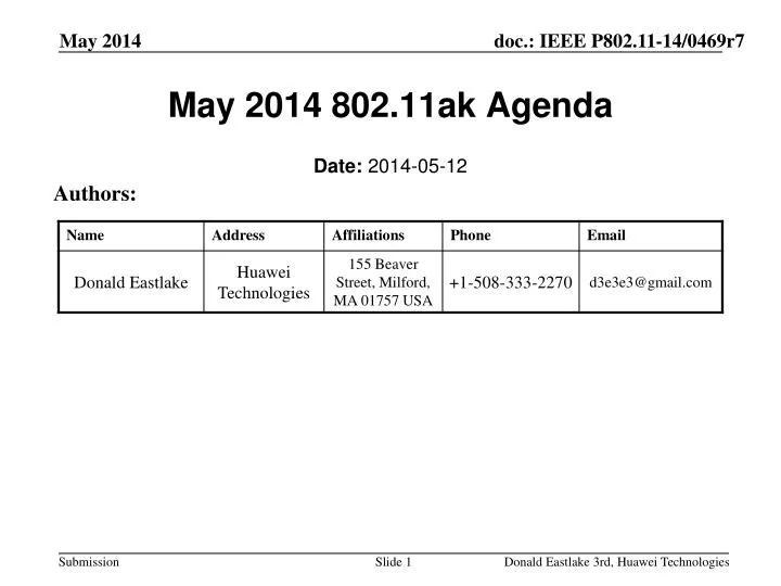 may 2014 802 11ak agenda