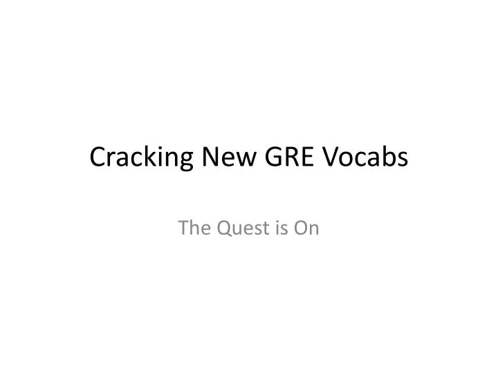 cracking new gre vocabs