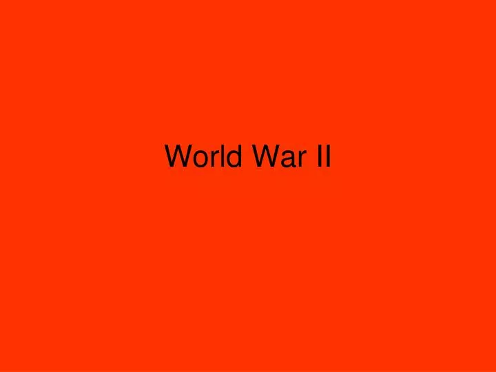 world war ii