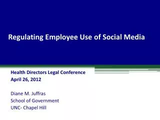 Regulating Employee Use of Social Media