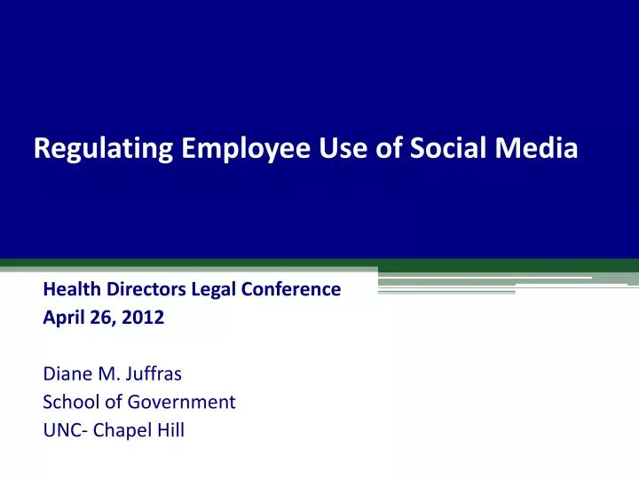 regulating employee use of social media