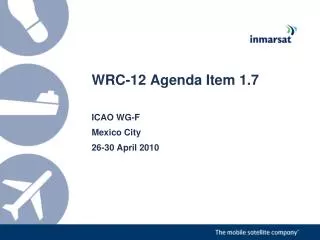 WRC-12 Agenda Item 1.7