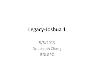 Legacy-Joshua 1