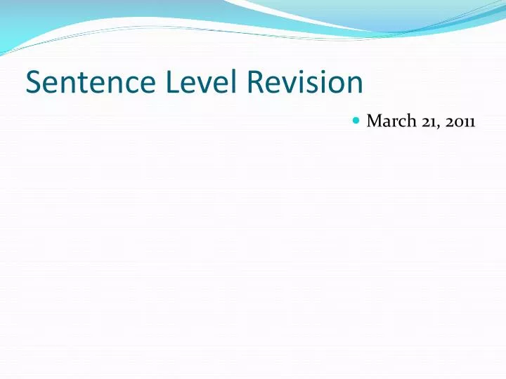 sentence level revision