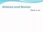 Sentence Level Revision - slide 1