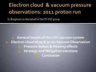 Electron cloud &amp; vacuum pressure observations: 2011 proton run