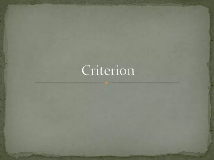 criterion