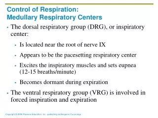 Control of Respiration: Medullary Respiratory Centers