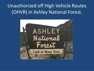 Unauthorized off High Vehicle Routes (OHVR) in Ashley National Forest.