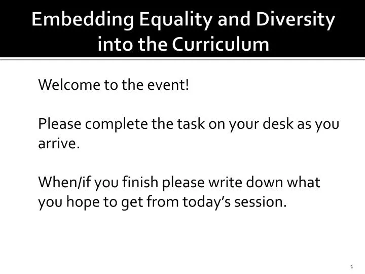 embedding equality and diversity into the curriculum
