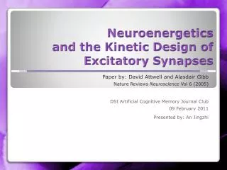 Neuroenergetics and the Kinetic Design of Excitatory Synapses