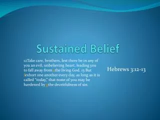 Sustained Belief