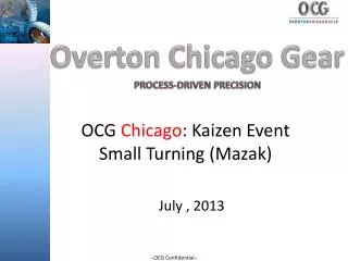 OCG Chicago : Kaizen Event Small Turning (Mazak)