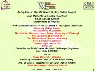 An Update on the UK Smart X-Ray Optics Project