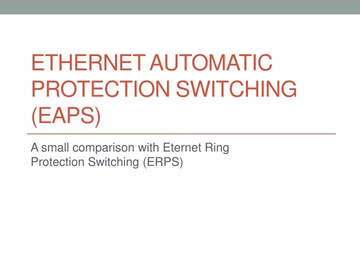 ethernet automatic protection switching eaps