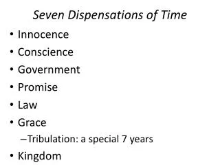 Seven Dispensations of Time