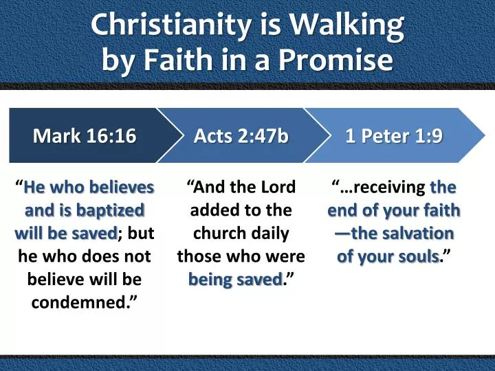 christianity is walking by faith in a promise