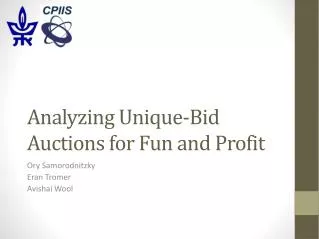 Analyzing Unique-Bid Auctions for Fun and Profit
