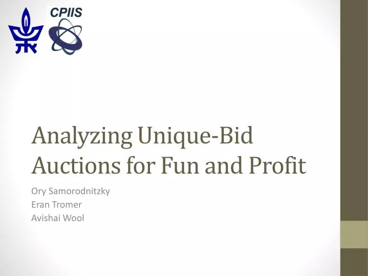 analyzing unique bid auctions for fun and profit