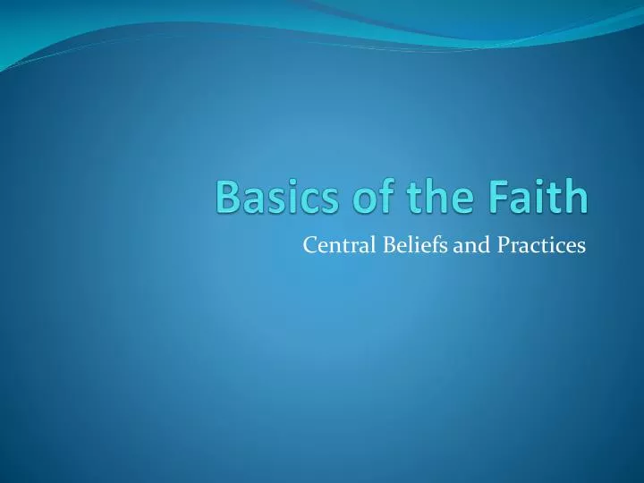 basics of the faith