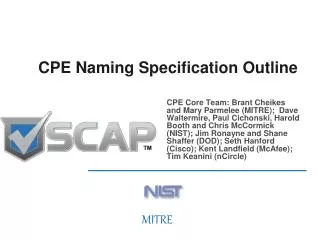 CPE Naming Specification Outline