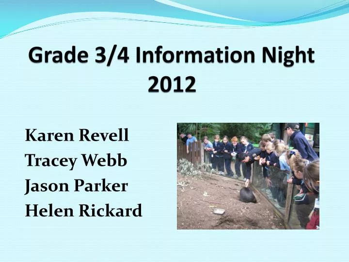 grade 3 4 information night 2012